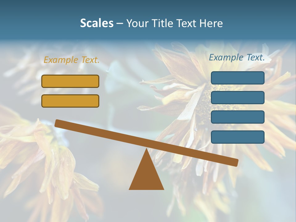 A Group Of Yellow Flowers With A Blue Background PowerPoint Template