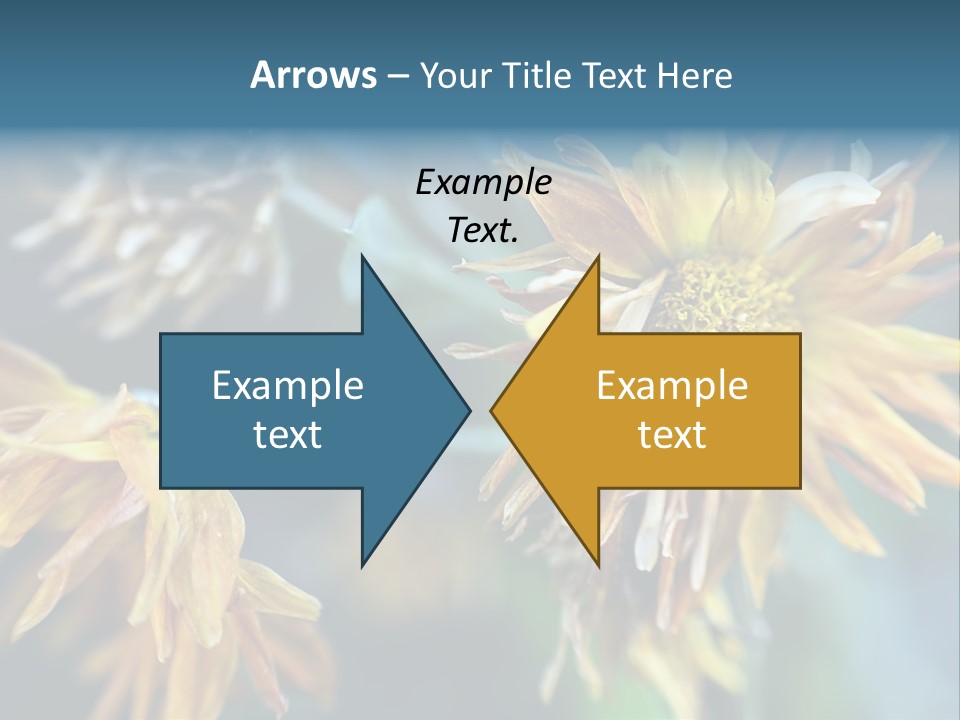 A Group Of Yellow Flowers With A Blue Background PowerPoint Template