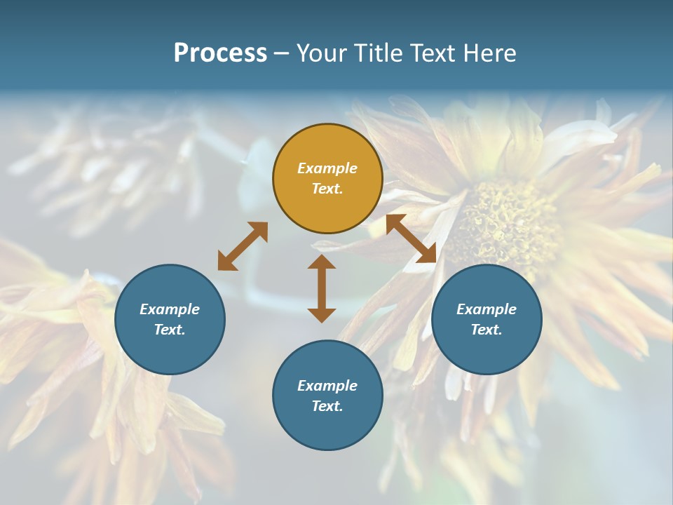 A Group Of Yellow Flowers With A Blue Background PowerPoint Template