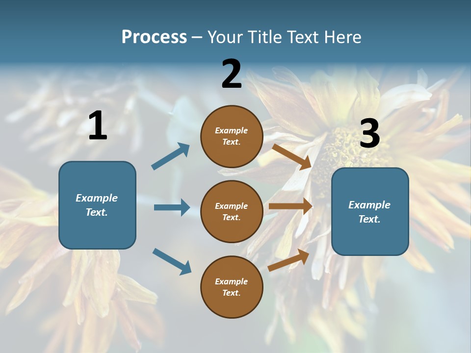 A Group Of Yellow Flowers With A Blue Background PowerPoint Template