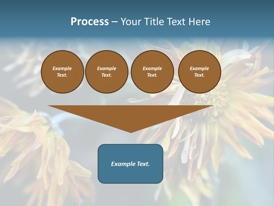 A Group Of Yellow Flowers With A Blue Background PowerPoint Template