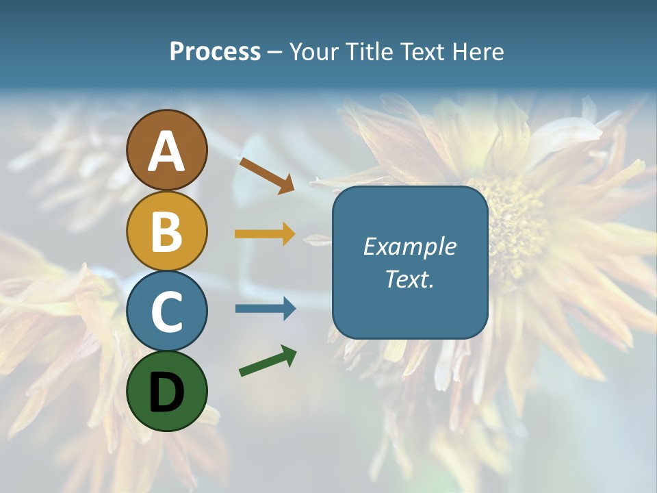 A Group Of Yellow Flowers With A Blue Background PowerPoint Template