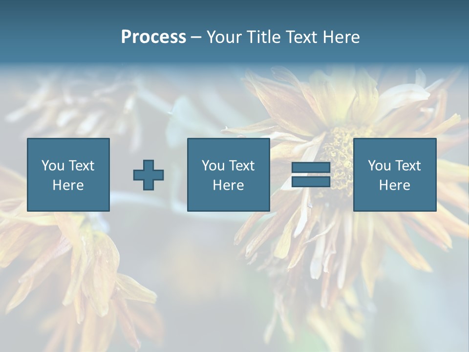 A Group Of Yellow Flowers With A Blue Background PowerPoint Template