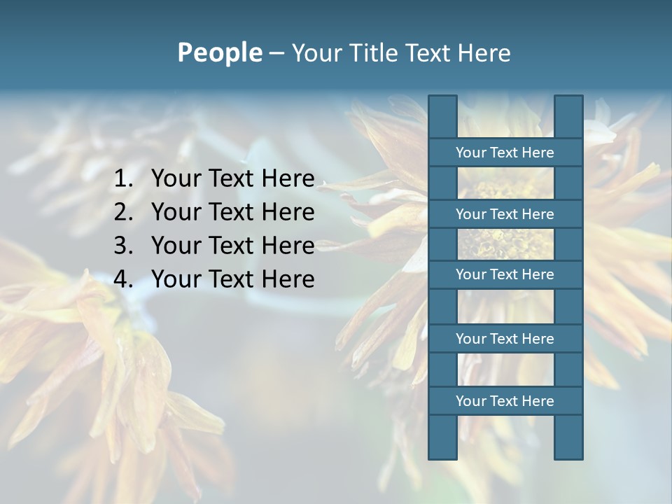 A Group Of Yellow Flowers With A Blue Background PowerPoint Template