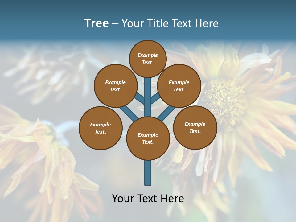 A Group Of Yellow Flowers With A Blue Background PowerPoint Template