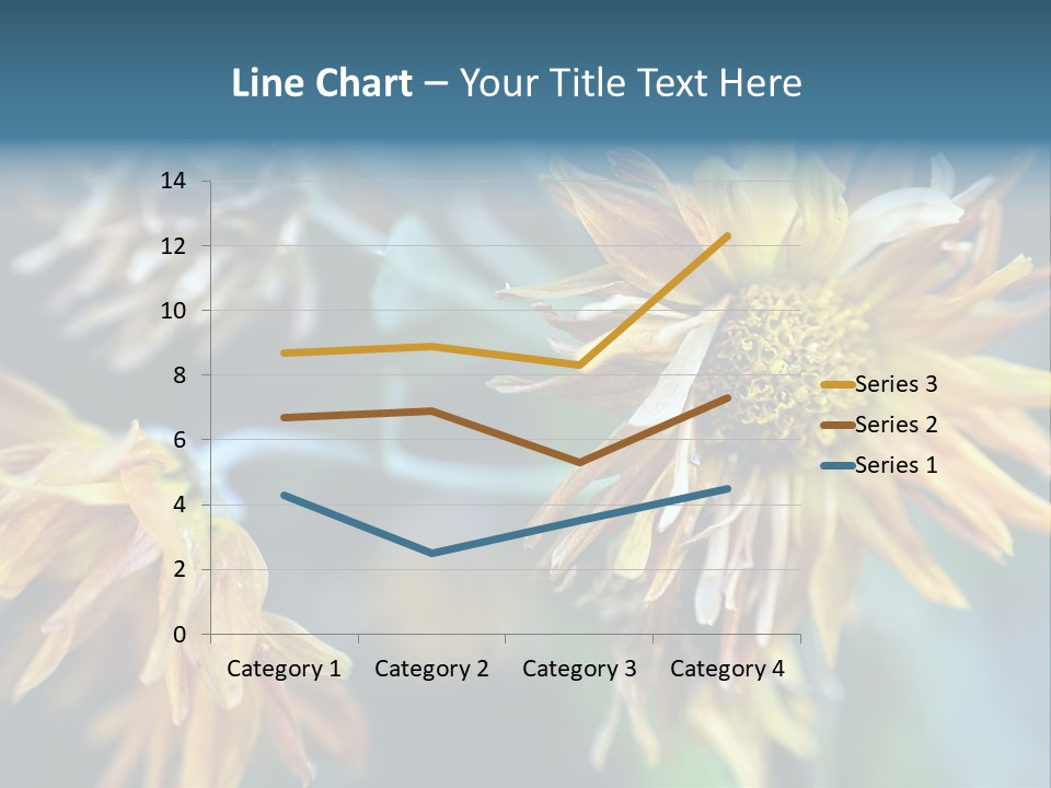 A Group Of Yellow Flowers With A Blue Background PowerPoint Template
