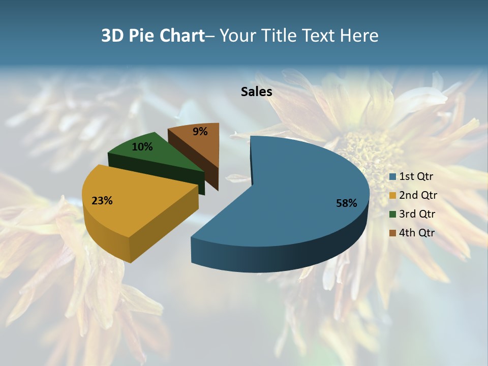 A Group Of Yellow Flowers With A Blue Background PowerPoint Template