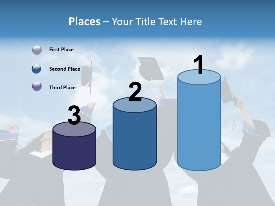 A Group Of Graduates Tossing Their Caps In The Air PowerPoint Template