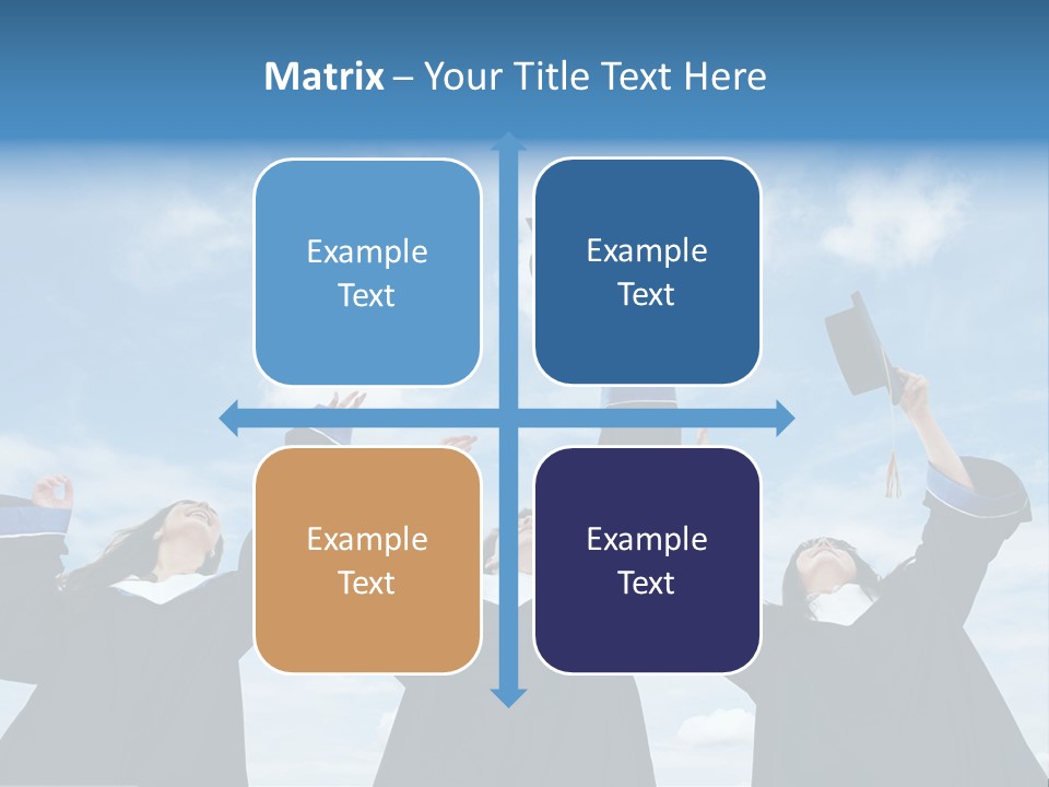 A Group Of Graduates Tossing Their Caps In The Air PowerPoint Template