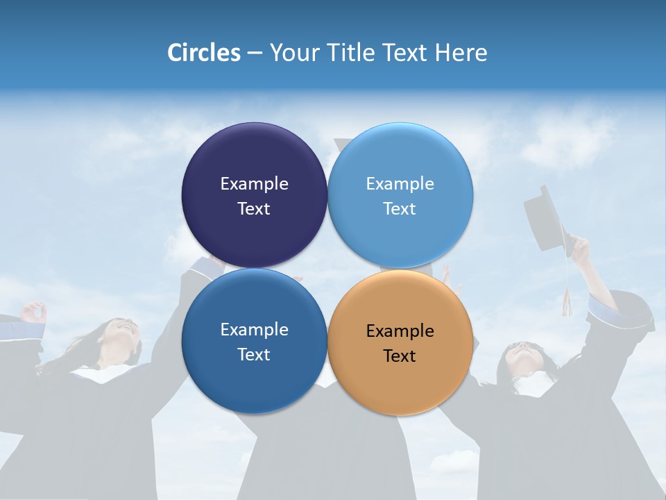 A Group Of Graduates Tossing Their Caps In The Air PowerPoint Template