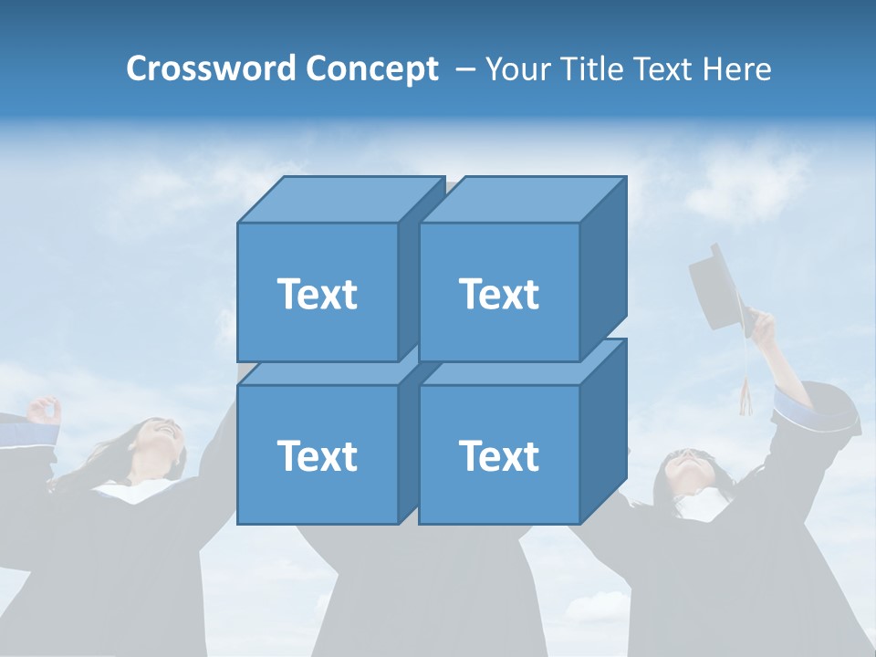 A Group Of Graduates Tossing Their Caps In The Air PowerPoint Template