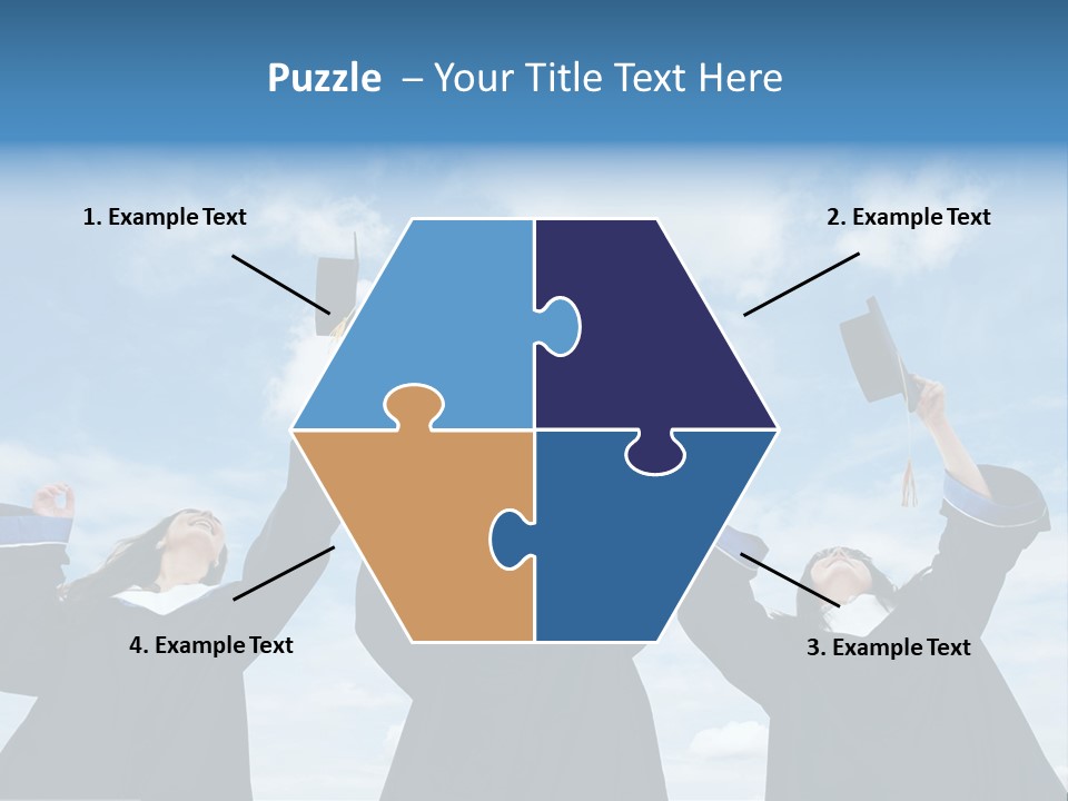 A Group Of Graduates Tossing Their Caps In The Air PowerPoint Template