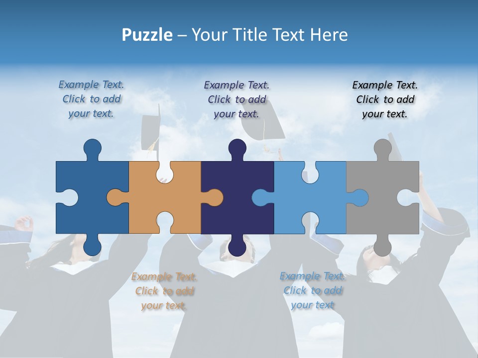 A Group Of Graduates Tossing Their Caps In The Air PowerPoint Template