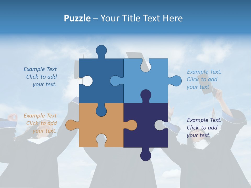 A Group Of Graduates Tossing Their Caps In The Air PowerPoint Template