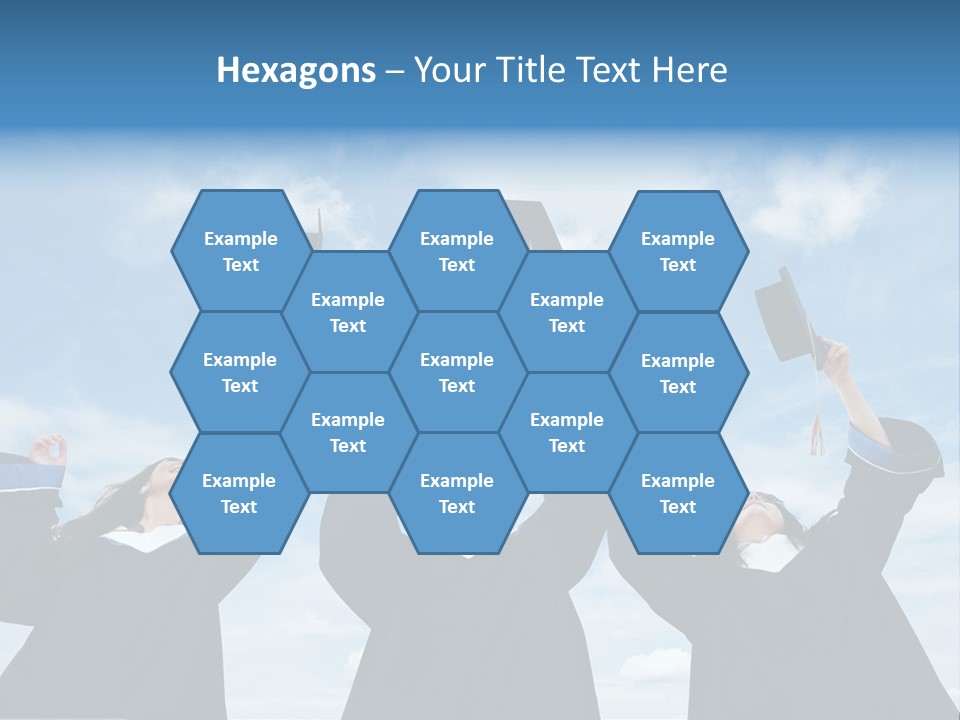 A Group Of Graduates Tossing Their Caps In The Air PowerPoint Template