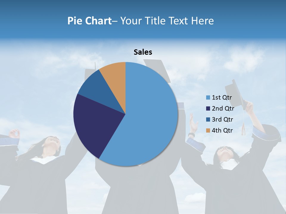 A Group Of Graduates Tossing Their Caps In The Air PowerPoint Template