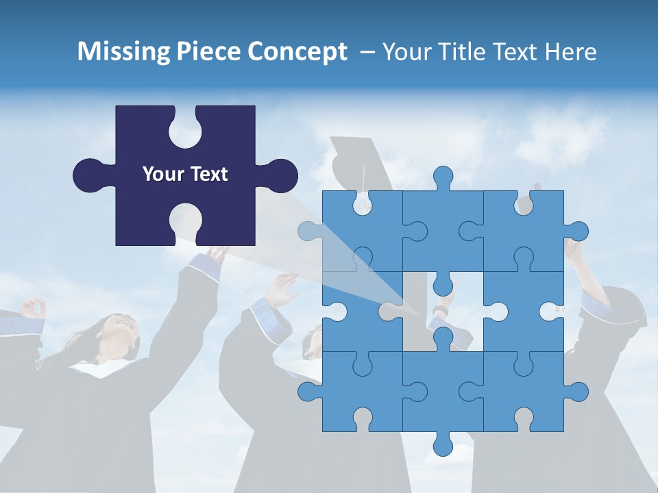 A Group Of Graduates Tossing Their Caps In The Air PowerPoint Template