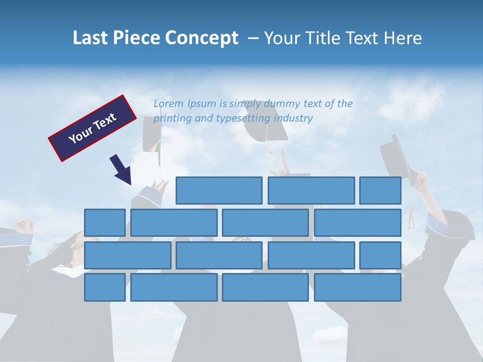 A Group Of Graduates Tossing Their Caps In The Air PowerPoint Template