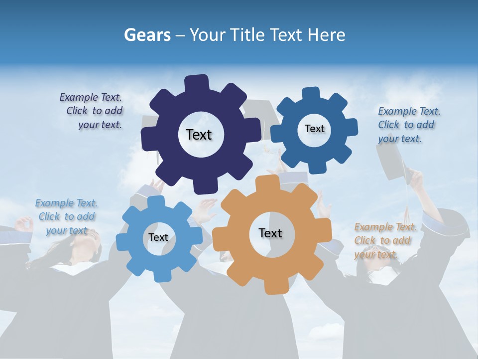 A Group Of Graduates Tossing Their Caps In The Air PowerPoint Template