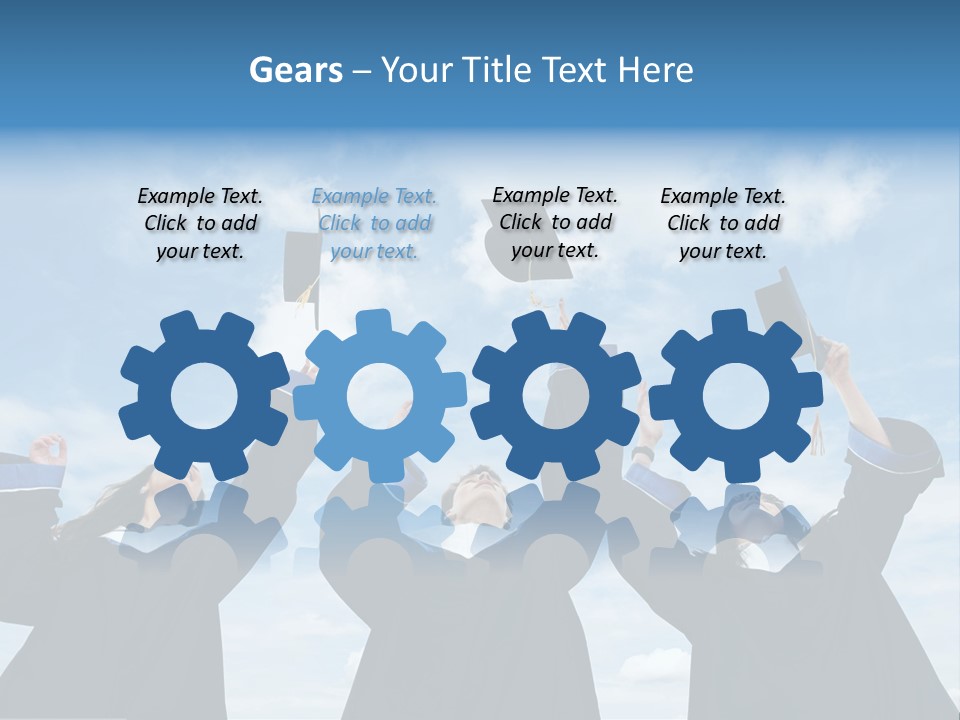 A Group Of Graduates Tossing Their Caps In The Air PowerPoint Template