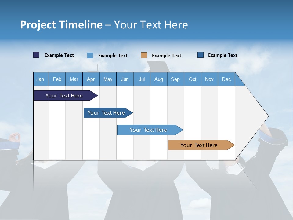 A Group Of Graduates Tossing Their Caps In The Air PowerPoint Template