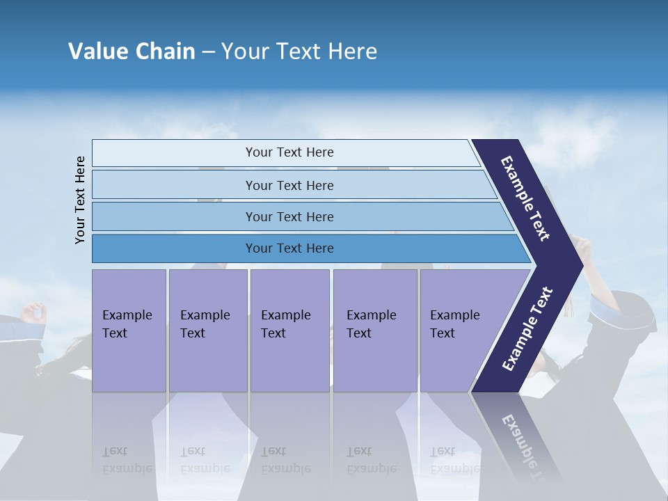 A Group Of Graduates Tossing Their Caps In The Air PowerPoint Template