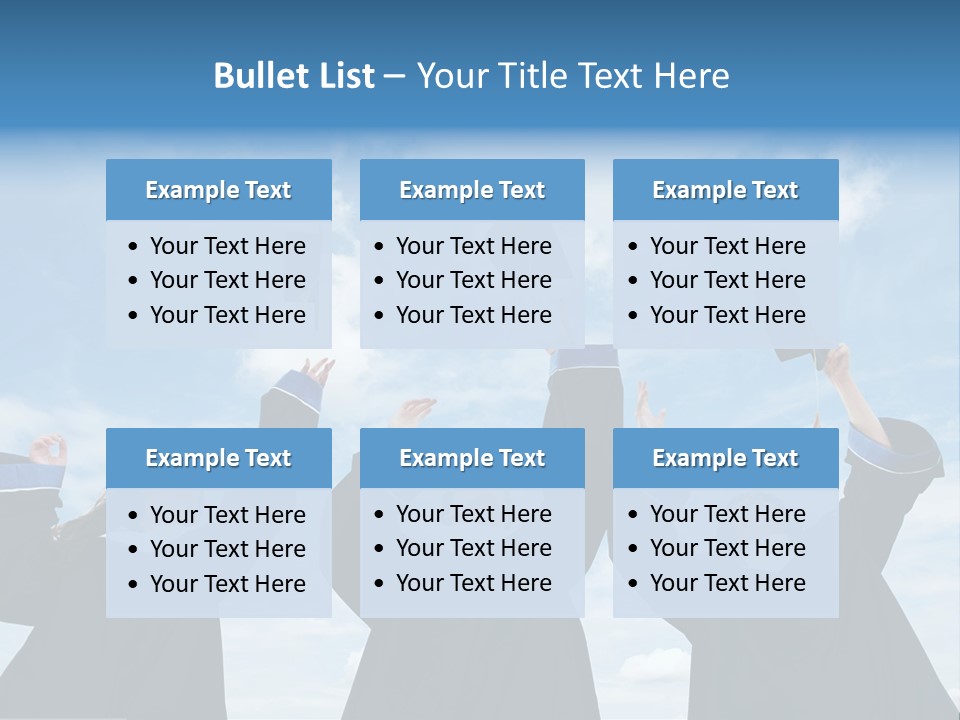 A Group Of Graduates Tossing Their Caps In The Air PowerPoint Template