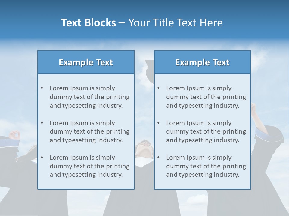 A Group Of Graduates Tossing Their Caps In The Air PowerPoint Template