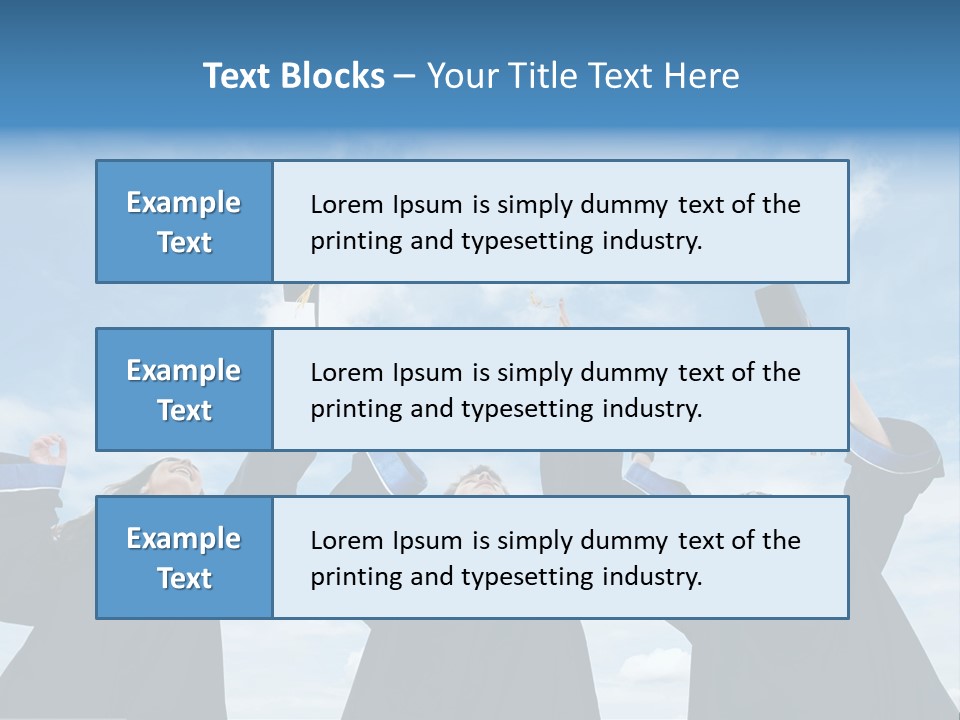 A Group Of Graduates Tossing Their Caps In The Air PowerPoint Template