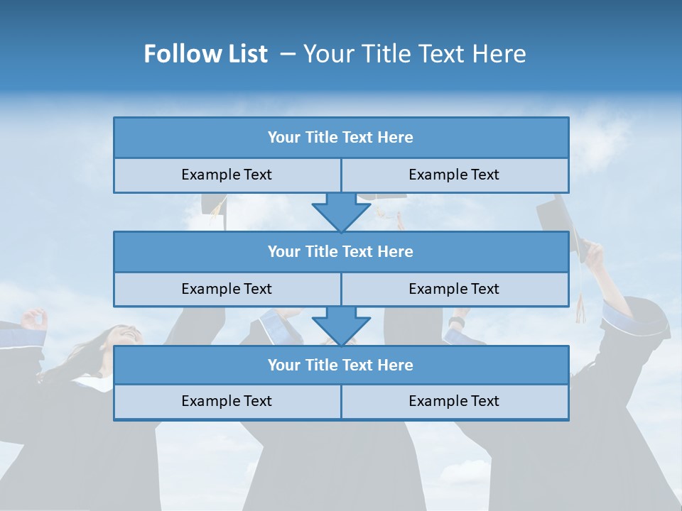 A Group Of Graduates Tossing Their Caps In The Air PowerPoint Template