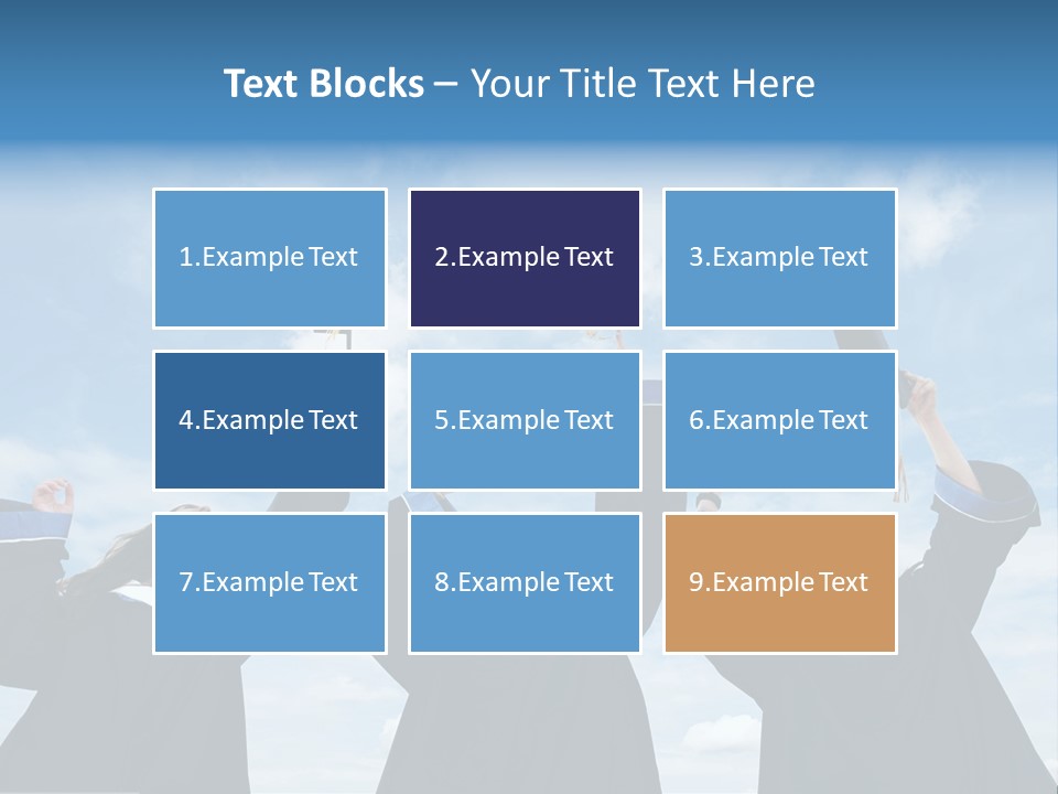 A Group Of Graduates Tossing Their Caps In The Air PowerPoint Template