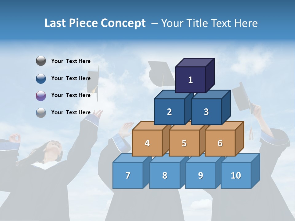 A Group Of Graduates Tossing Their Caps In The Air PowerPoint Template