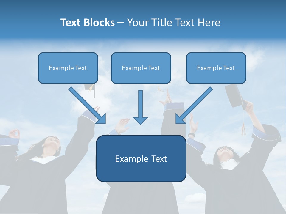 A Group Of Graduates Tossing Their Caps In The Air PowerPoint Template