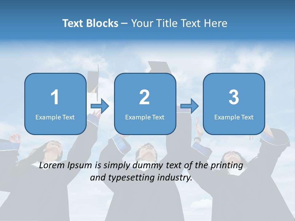 A Group Of Graduates Tossing Their Caps In The Air PowerPoint Template