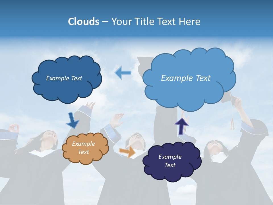 A Group Of Graduates Tossing Their Caps In The Air PowerPoint Template