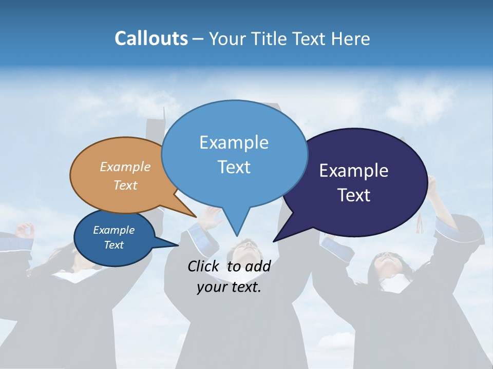 A Group Of Graduates Tossing Their Caps In The Air PowerPoint Template