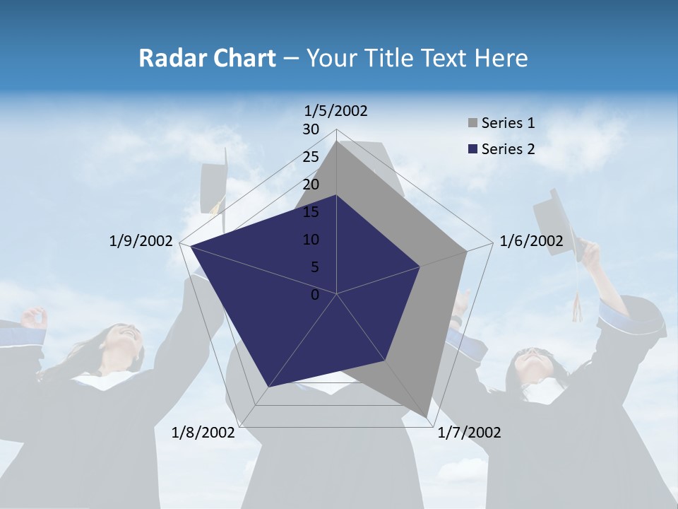 A Group Of Graduates Tossing Their Caps In The Air PowerPoint Template