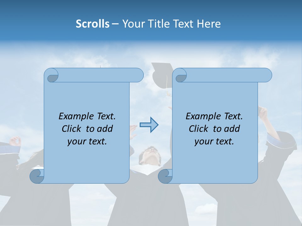 A Group Of Graduates Tossing Their Caps In The Air PowerPoint Template
