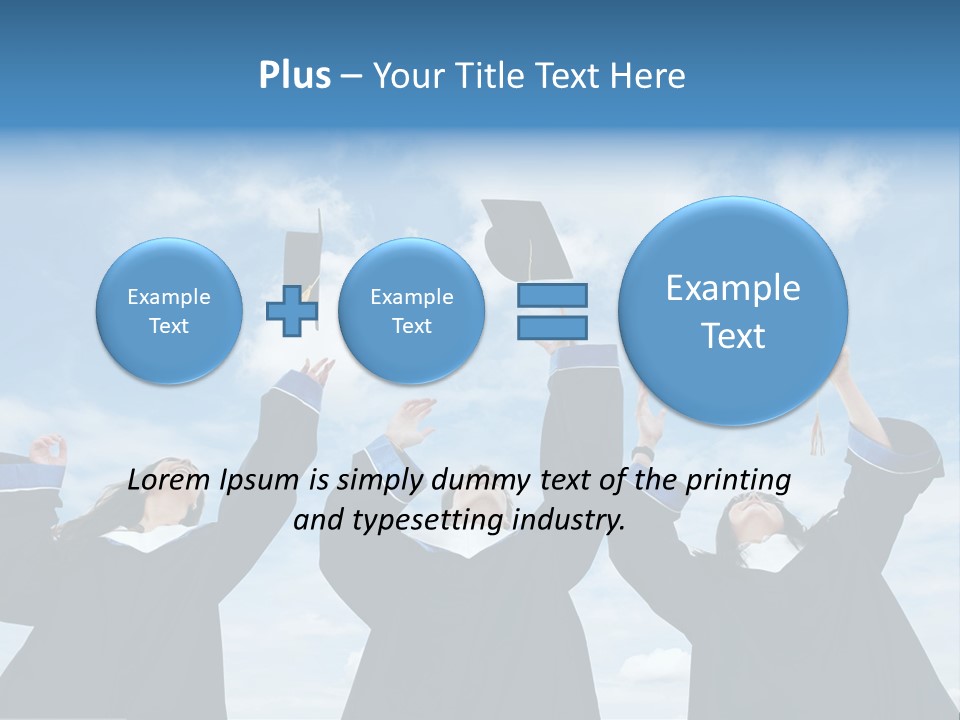 A Group Of Graduates Tossing Their Caps In The Air PowerPoint Template