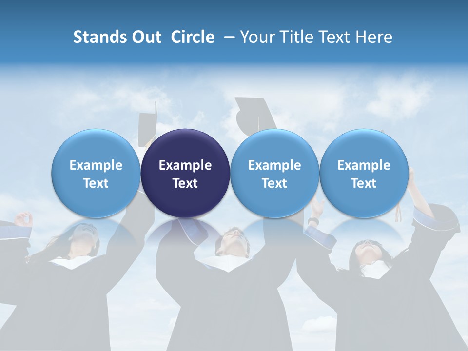 A Group Of Graduates Tossing Their Caps In The Air PowerPoint Template