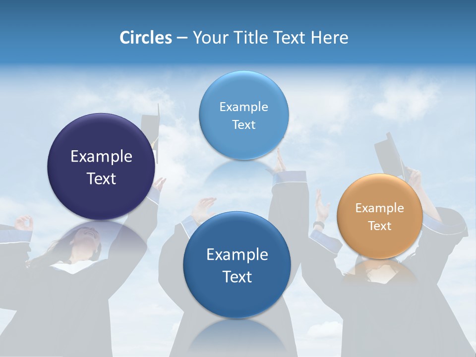 A Group Of Graduates Tossing Their Caps In The Air PowerPoint Template