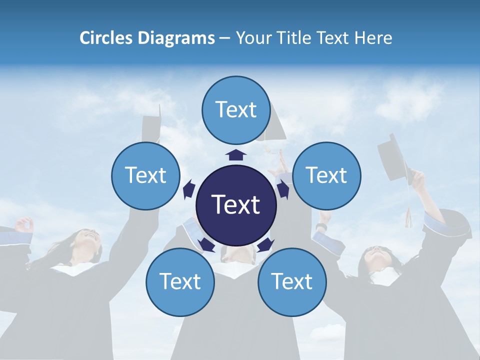 A Group Of Graduates Tossing Their Caps In The Air PowerPoint Template