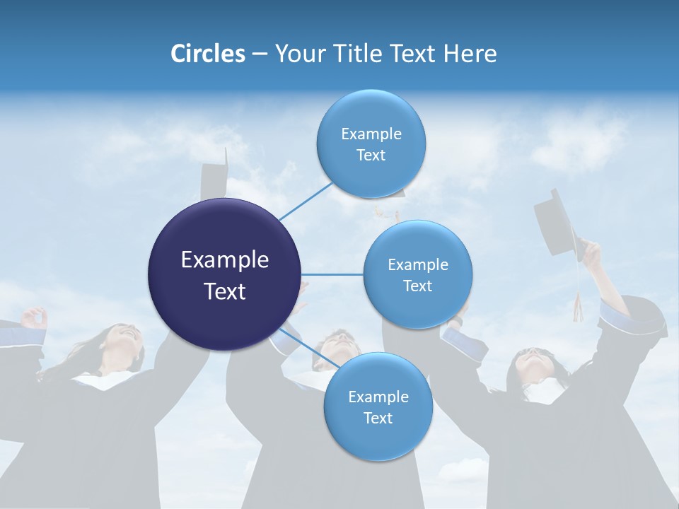 A Group Of Graduates Tossing Their Caps In The Air PowerPoint Template