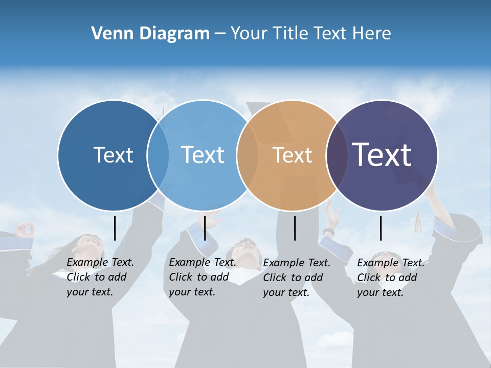 A Group Of Graduates Tossing Their Caps In The Air PowerPoint Template