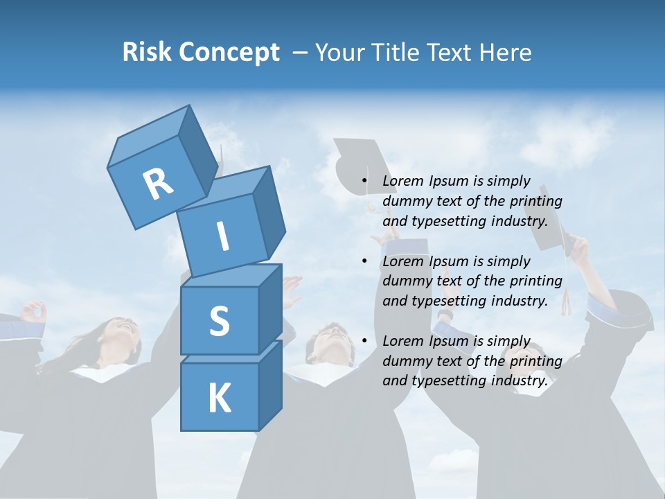 A Group Of Graduates Tossing Their Caps In The Air PowerPoint Template