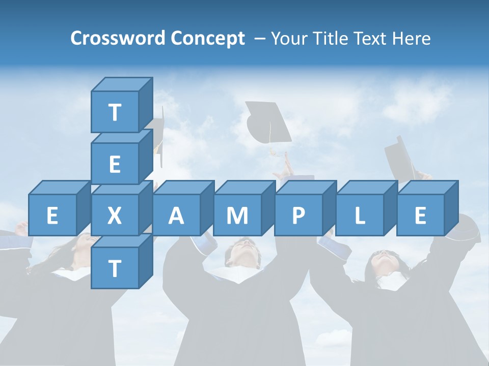 A Group Of Graduates Tossing Their Caps In The Air PowerPoint Template