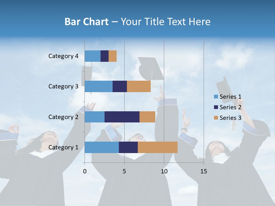 A Group Of Graduates Tossing Their Caps In The Air PowerPoint Template
