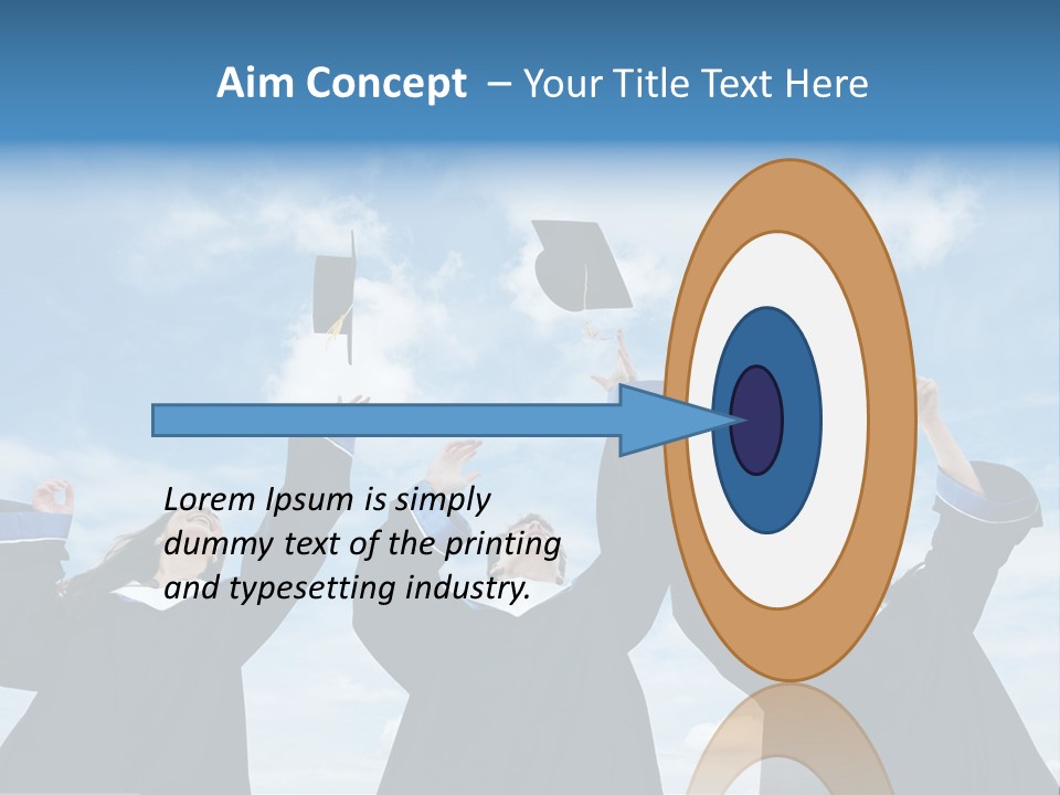 A Group Of Graduates Tossing Their Caps In The Air PowerPoint Template