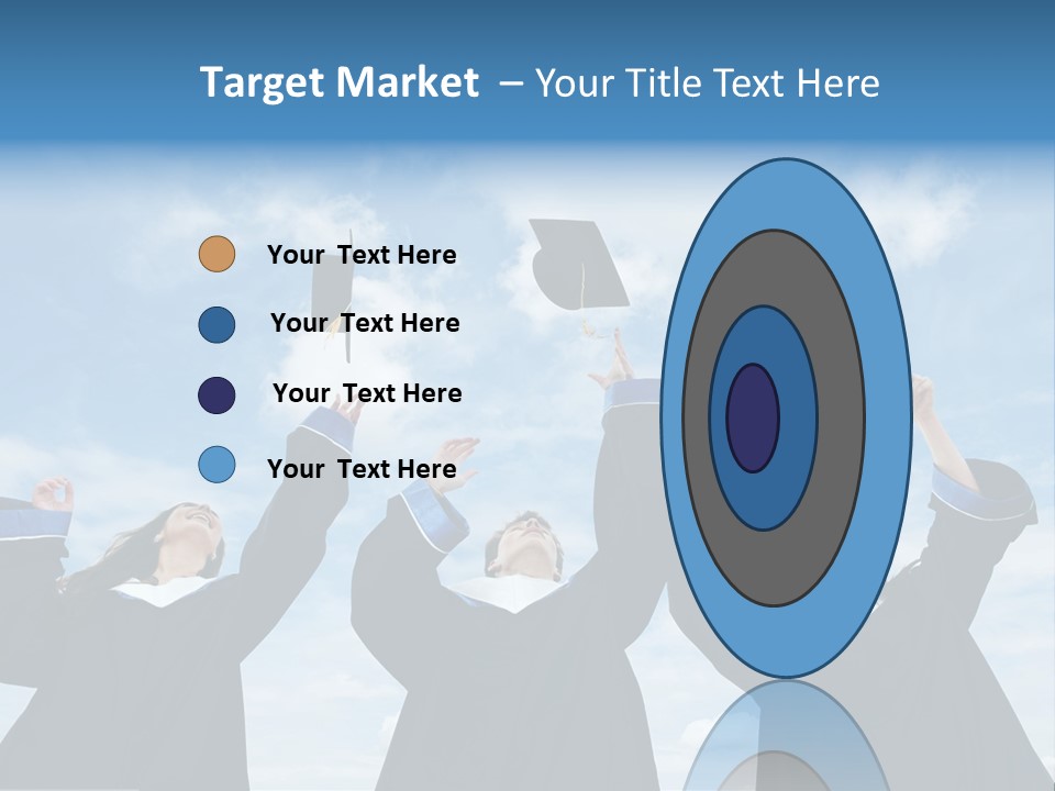 A Group Of Graduates Tossing Their Caps In The Air PowerPoint Template