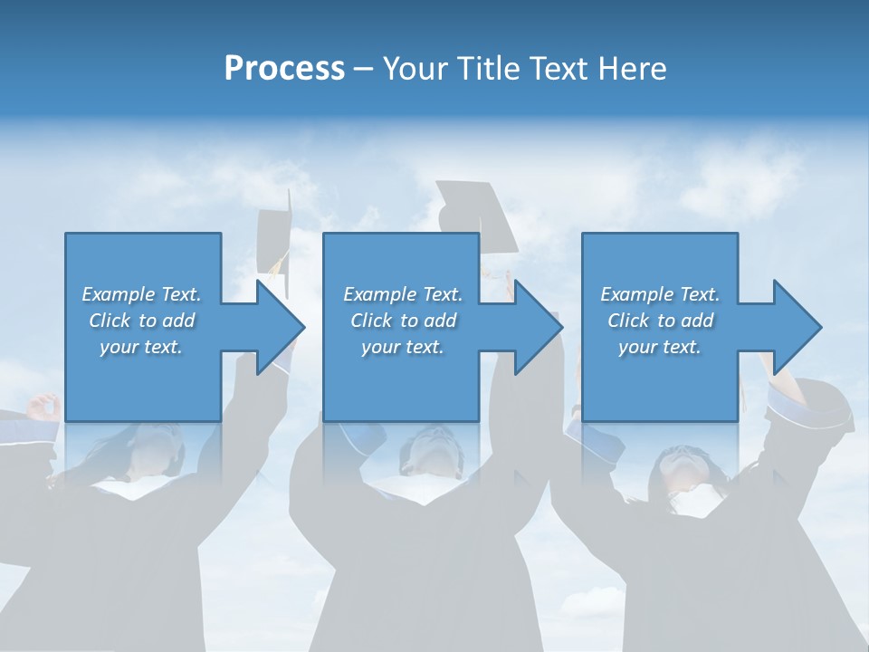 A Group Of Graduates Tossing Their Caps In The Air PowerPoint Template